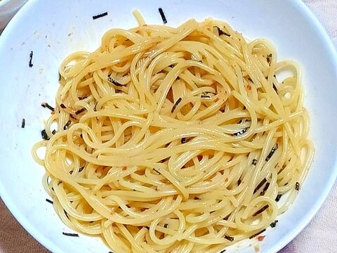 あるもので作る明太子無しの明太パスタ風